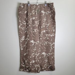 J.Jill Love‎ Linen Earthy Leaf Pull-on Ankle Pants L